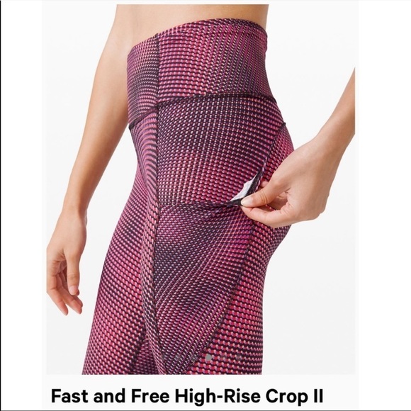 Lululemon athletica Rare pink, purple and black pattern fast and free leggings! - Picture 3 of 7